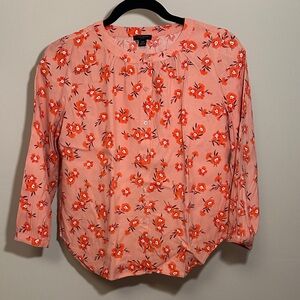 Ann Taylor Petites Floral Button-Up Blouse size XXSP